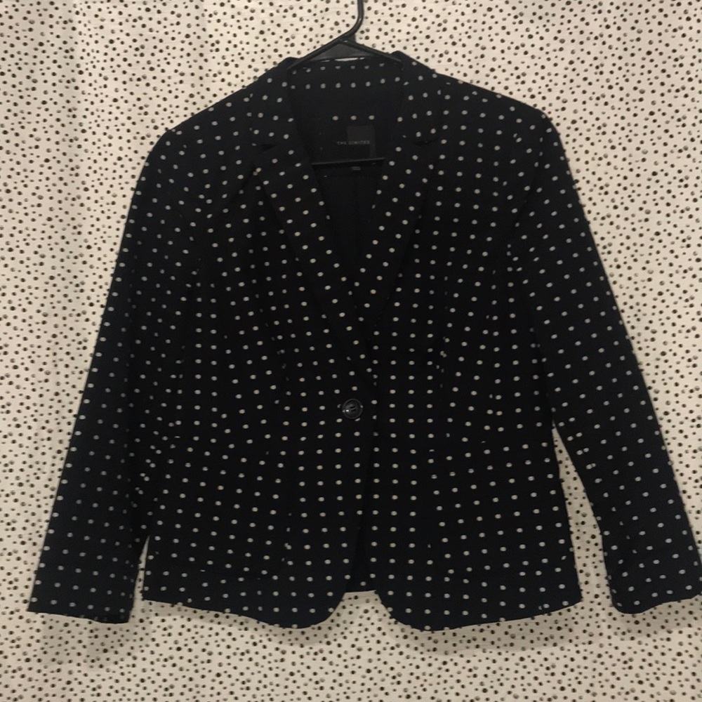 The Limited Navy & White Polka Dot Blazer